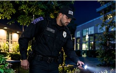 Tate Security mobile patrol officer on route